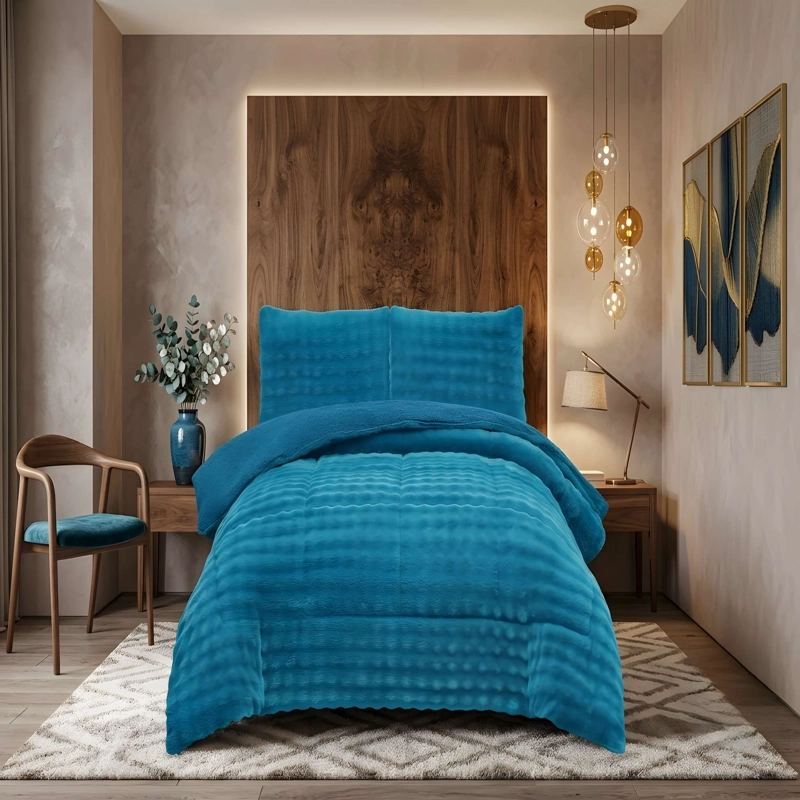 COBERTOR ALTO CONFORT 2 PLAZA 230CM X 250CM COLOR AZUL - 2