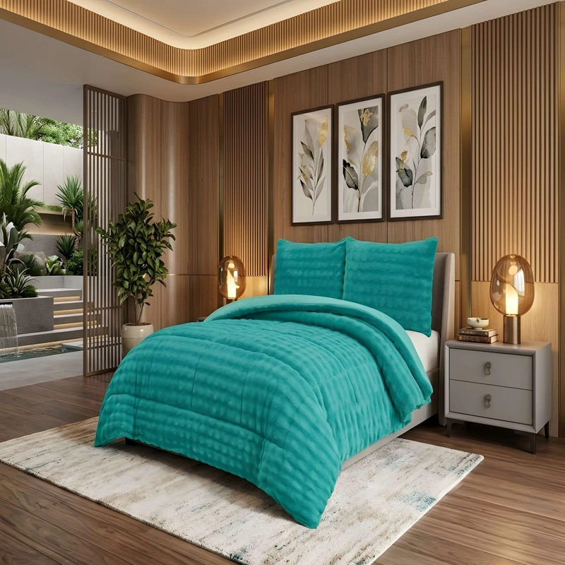 COBERTOR ALTO CONFORT 2 PLAZA 230CM X 250CM COLOR VERDE - 2