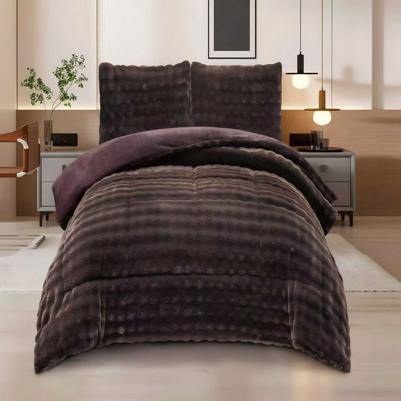 COBERTOR ALTO CONFORT 1.5P 180CM X 230CM COLOR CAFE - 3