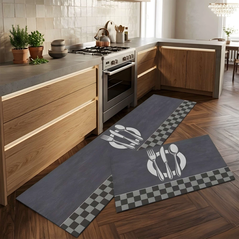SET DE 2 ALFOMBRAS DE GOMA MINIMALISTAS PARA COCINA B16 - 2