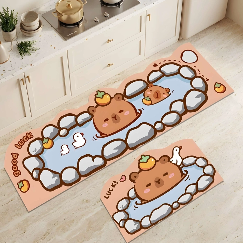 SET DE 2 ALFOMBRAS DE GOMA MINIMALISTAS PARA COCINA B26 - 1