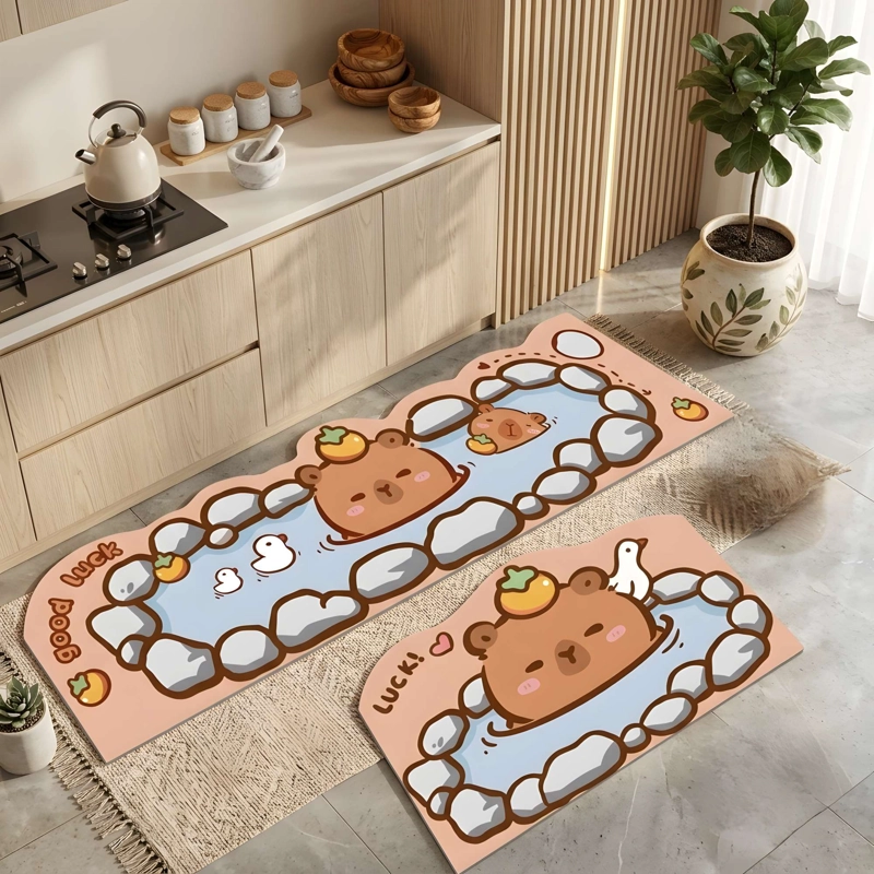 SET DE 2 ALFOMBRAS DE GOMA MINIMALISTAS PARA COCINA B26 - 2
