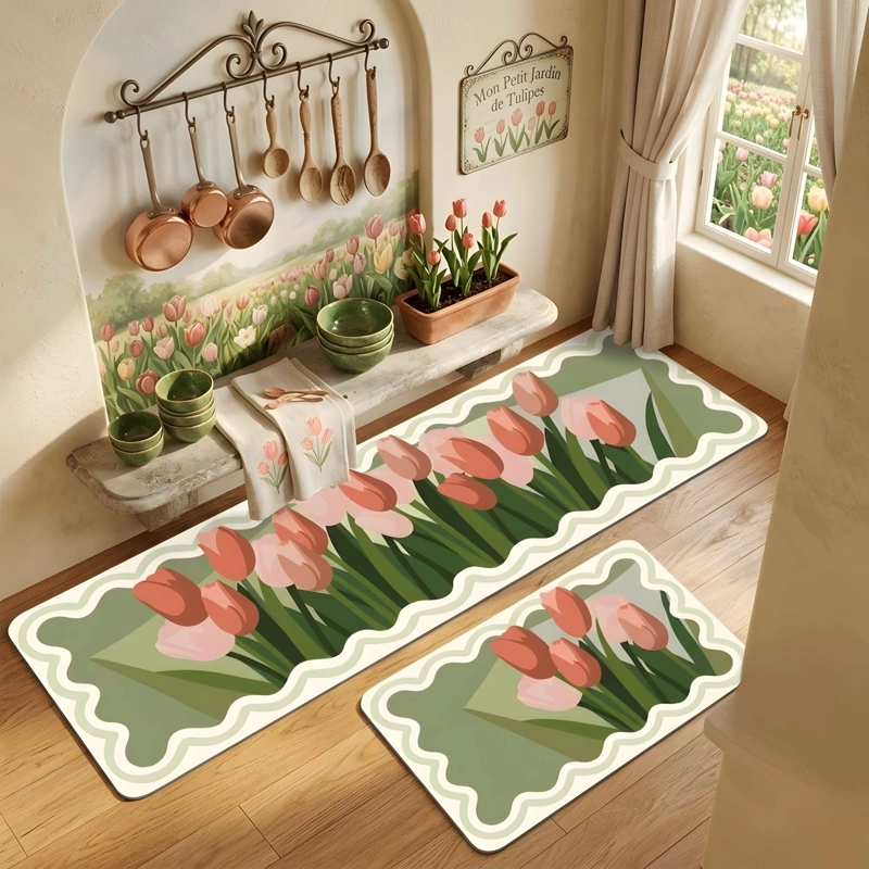 SET DE 2 ALFOMBRAS DE GOMA MINIMALISTAS PARA COCINA B7 - 2