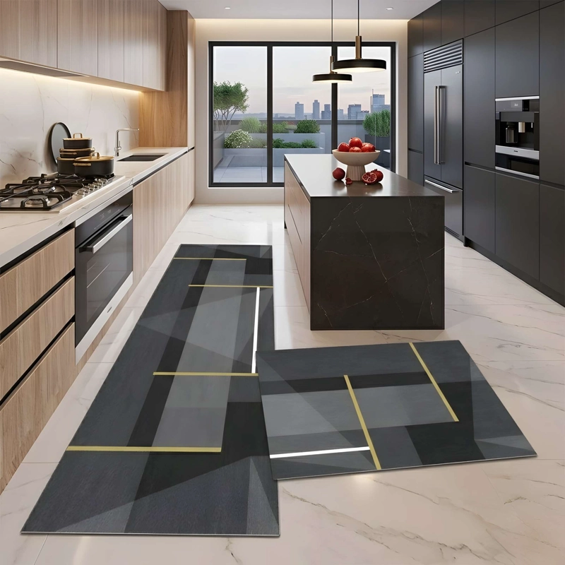 SET DE 2 ALFOMBRAS DE GOMA MINIMALISTAS PARA COCINA B3 - 2
