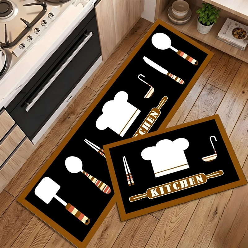 SET DE 2 ALFOMBRAS DE GOMA MINIMALISTAS PARA COCINA B11 - 1