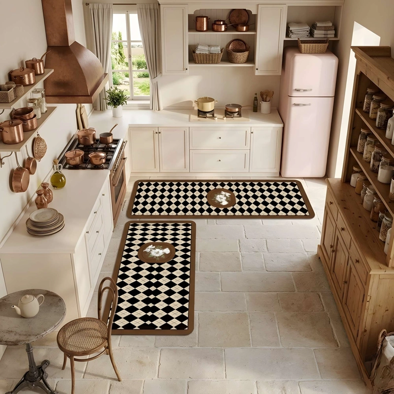 SET DE 2 ALFOMBRAS DE GOMA MINIMALISTAS PARA COCINA B4 - 1
