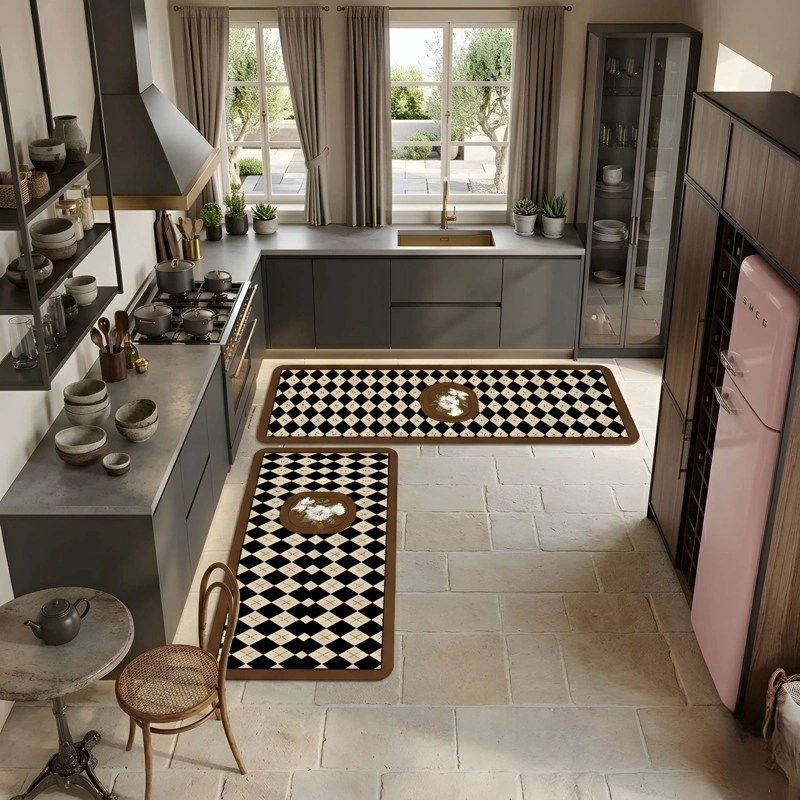SET DE 2 ALFOMBRAS DE GOMA MINIMALISTAS PARA COCINA B4 - 2