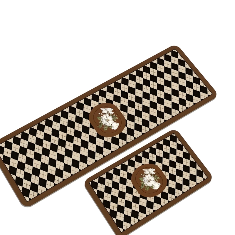 SET DE 2 ALFOMBRAS DE GOMA MINIMALISTAS PARA COCINA B4 - 4