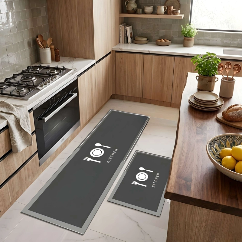 SET DE 2 ALFOMBRAS DE GOMA MINIMALISTAS PARA COCINA B20 - 2