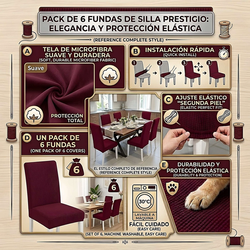 PACK DE 6 FUNDAS DE SILLAS F21 - 2