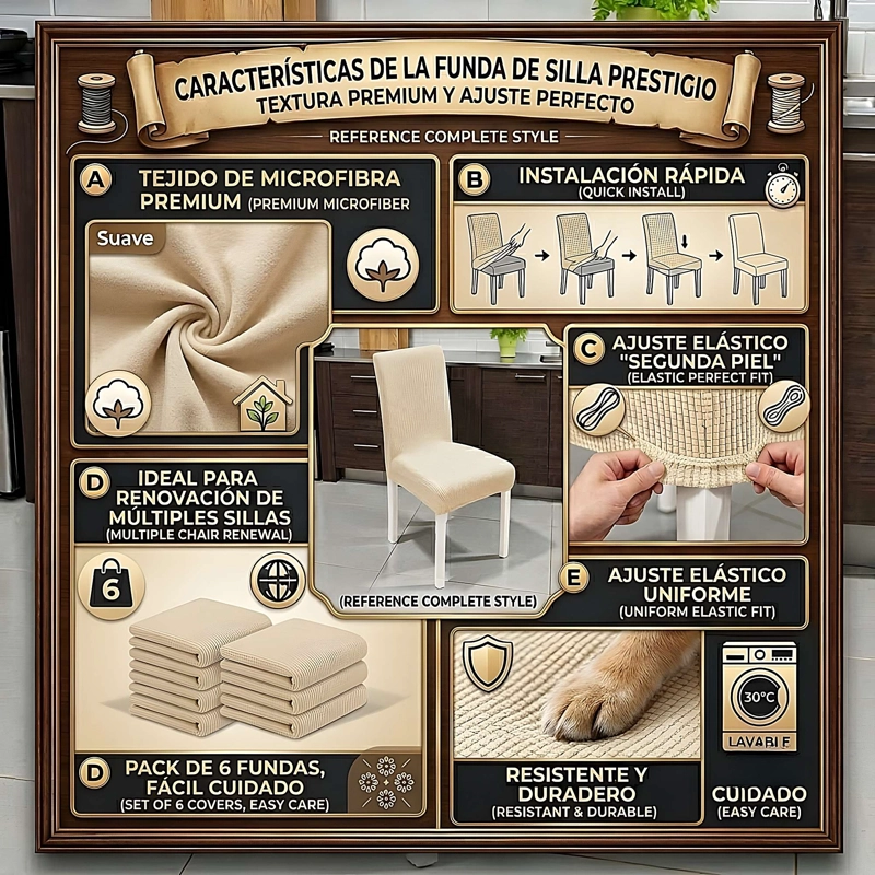 PACK DE 6 FUNDAS DE SILLAS F22 - 2