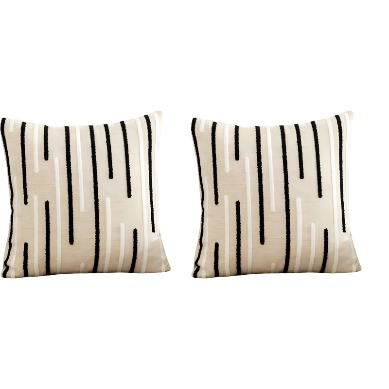 SET DE 2 FUNDAS DE COJIN CHENILLE GEOMETRICO 4 - 4