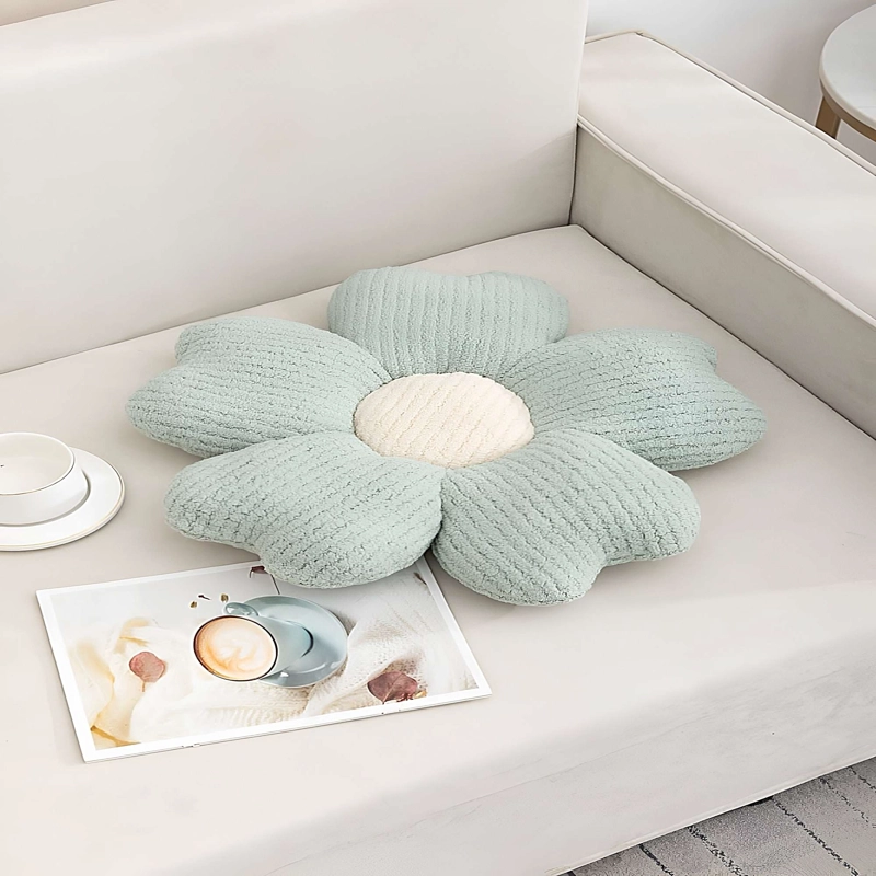 PACK DE 6 COJINES EN FORMA DE FLOR CELESTE - 4