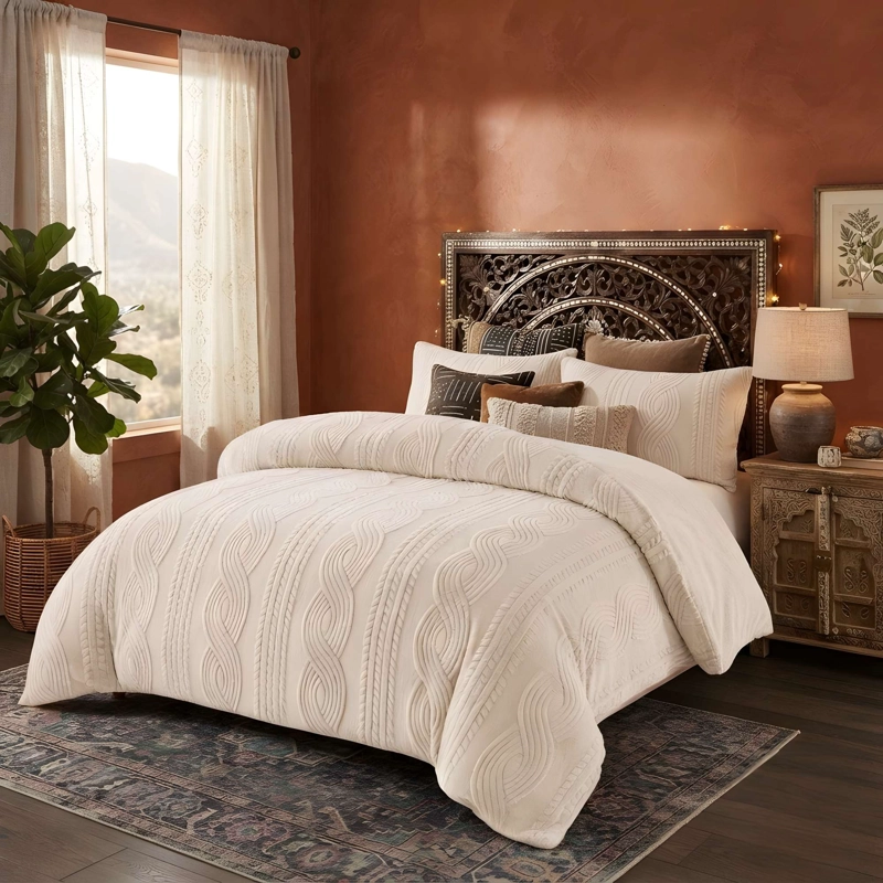 PLUMON TEXTURIZADO CON CHIPORRO 2 PLAZA COLOR BEIGE - 1