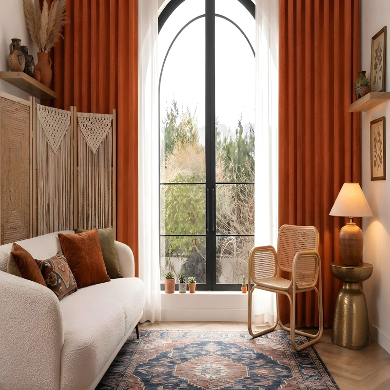 CORTINA BLACK OUT 100% OSCURO COLOR NARANJA - 2