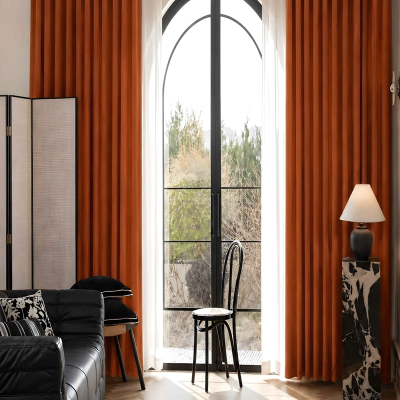 CORTINA BLACK OUT 100% OSCURO COLOR NARANJA - 3
