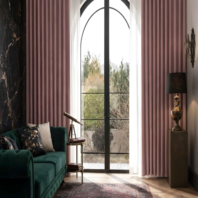 CORTINA BLACK OUT 100% OSCURO COLOR ROSADO - 1
