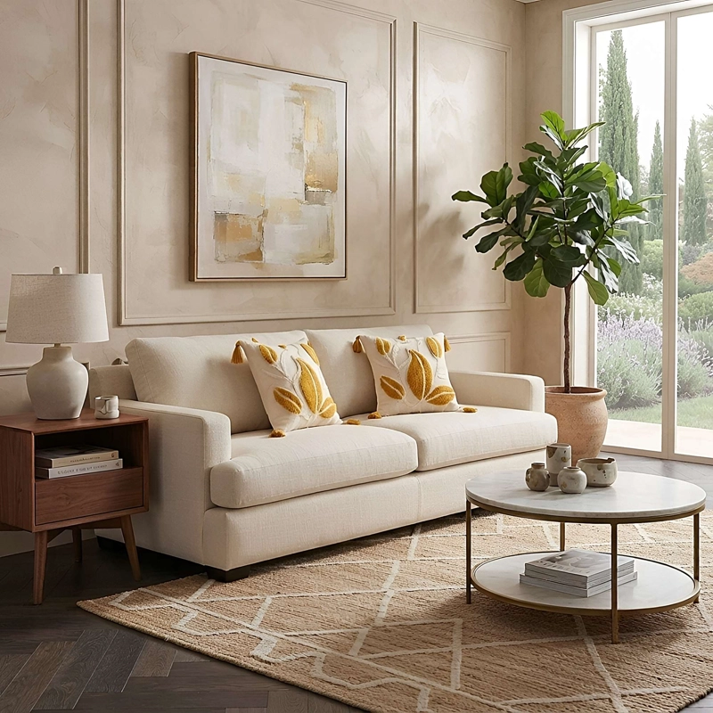 PACK DE 2 FUNDAS DE COJIN BORDADA CON BORLAS 45X45 CM F34 - 1