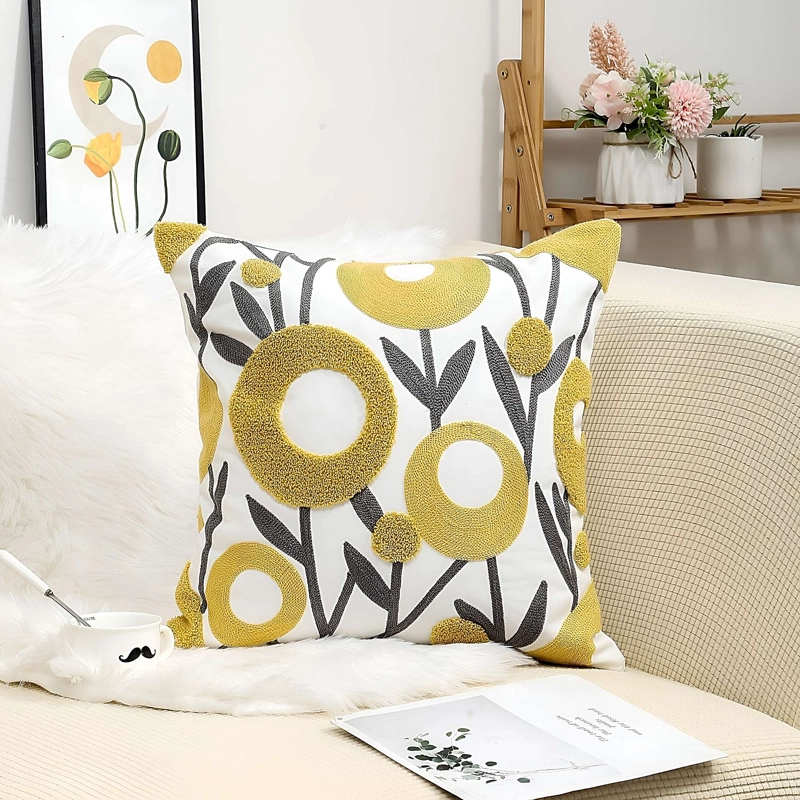PACK DE 2 FUNDAS DE COJIN BORDADA SIN BORLAS 45X45 CM F38 - 3