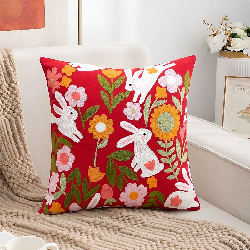 PACK DE 2 FUNDAS DE COJIN BORDADA SIN BORLAS 45X45 CM F47 - 3