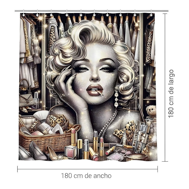 CORTINA DE BAÑO CON FORRO 180X180 CM CB12 - 2
