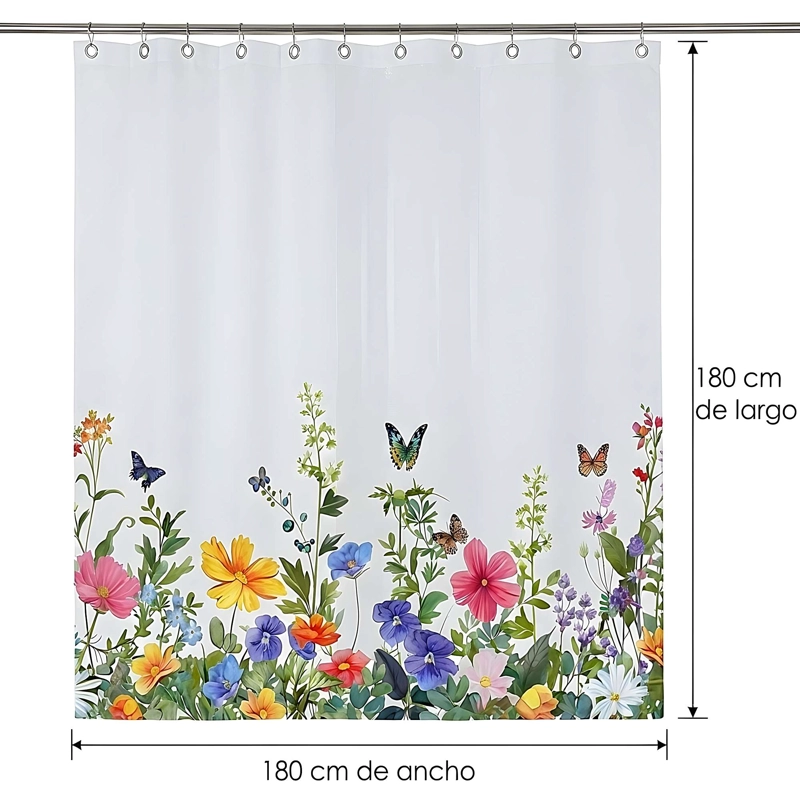 CORTINA DE BAÑO CON FORRO 180X180 CM CB08 - 2