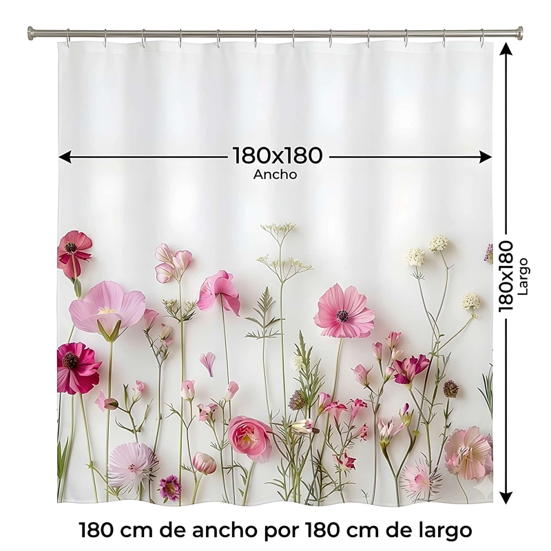 CORTINA DE BAÑO CON FORRO 180X180 CM CB18 - 2