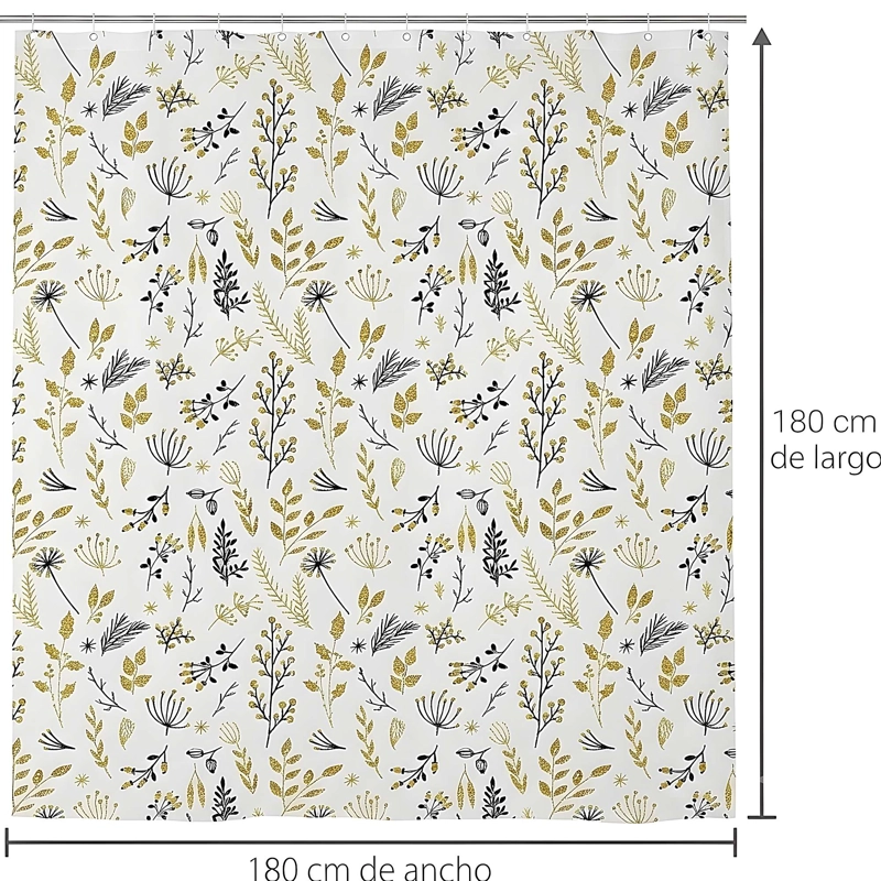CORTINA DE BAÑO CON FORRO 180X180 CM CB13 - 2