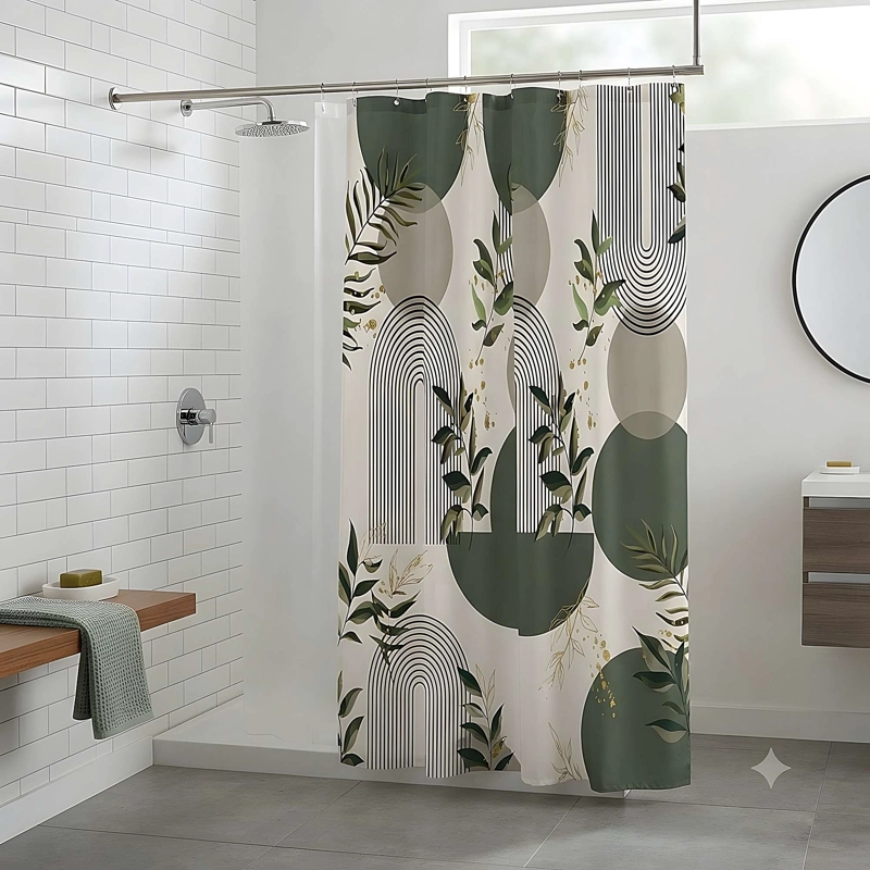 CORTINA DE BAÑO CON FORRO 180X180 CM CB22 - 1