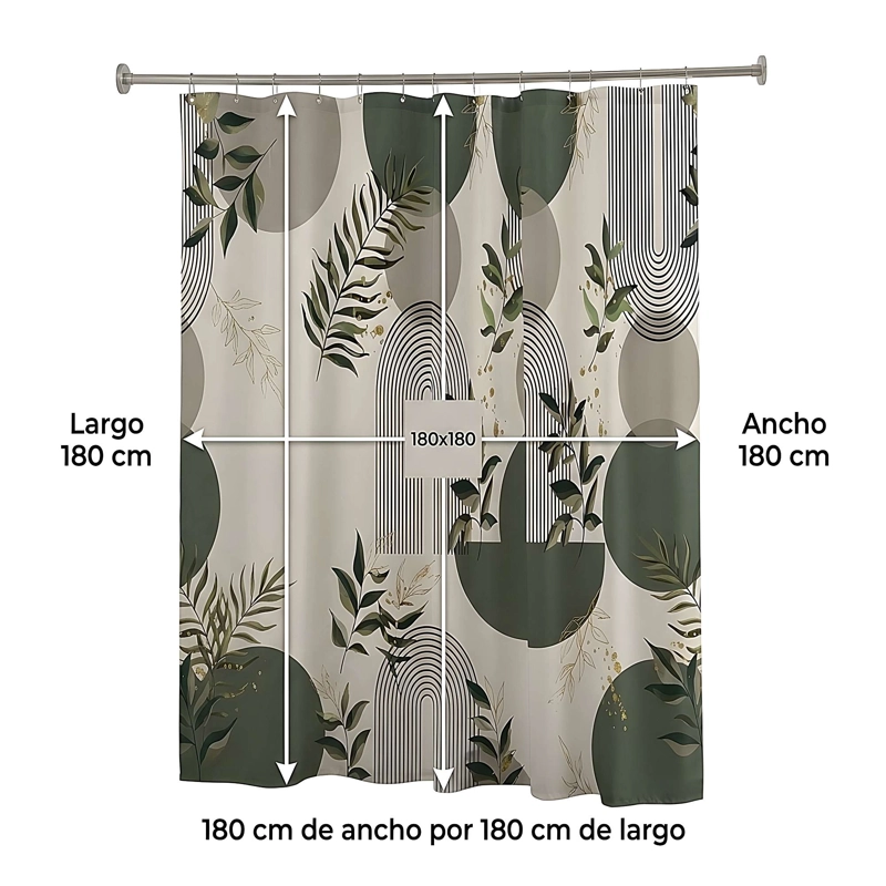 CORTINA DE BAÑO CON FORRO 180X180 CM CB22 - 2