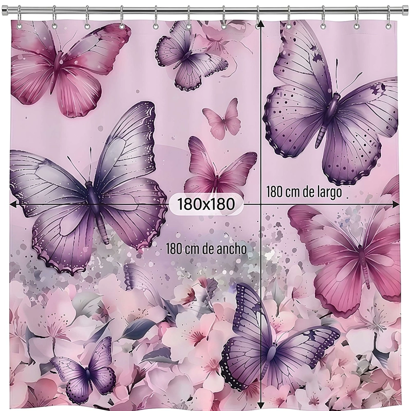 CORTINA DE BAÑO CON FORRO 180X180 CM CB15 - 2