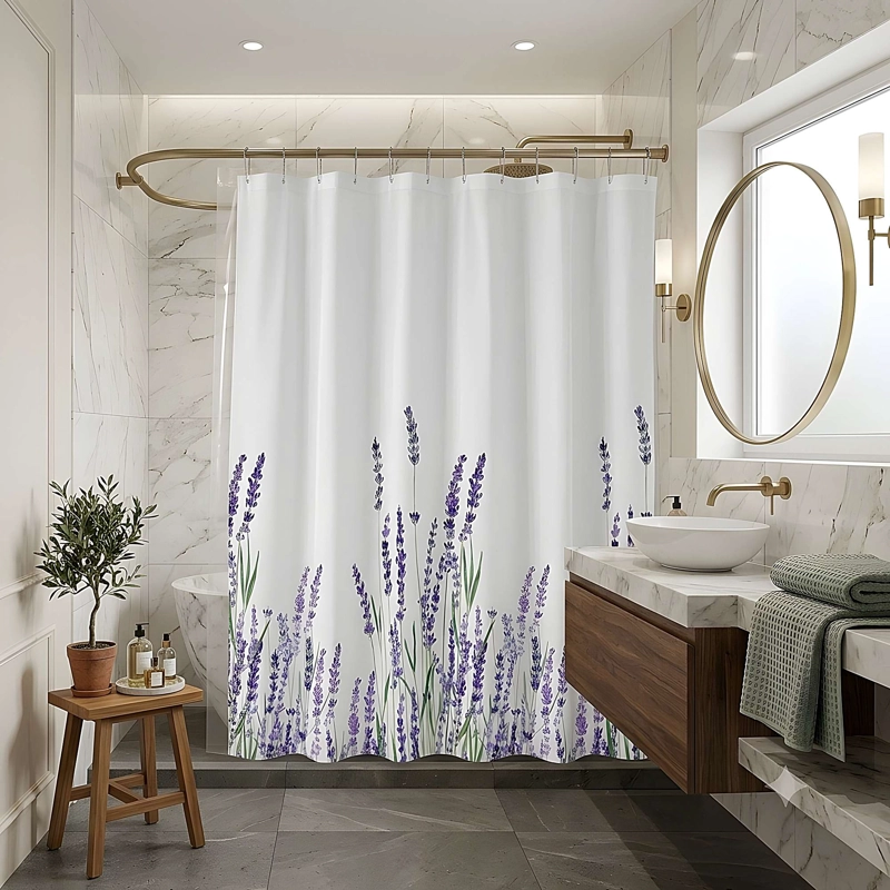 CORTINA DE BAÑO CON FORRO 180X180 CM CB19 - 1