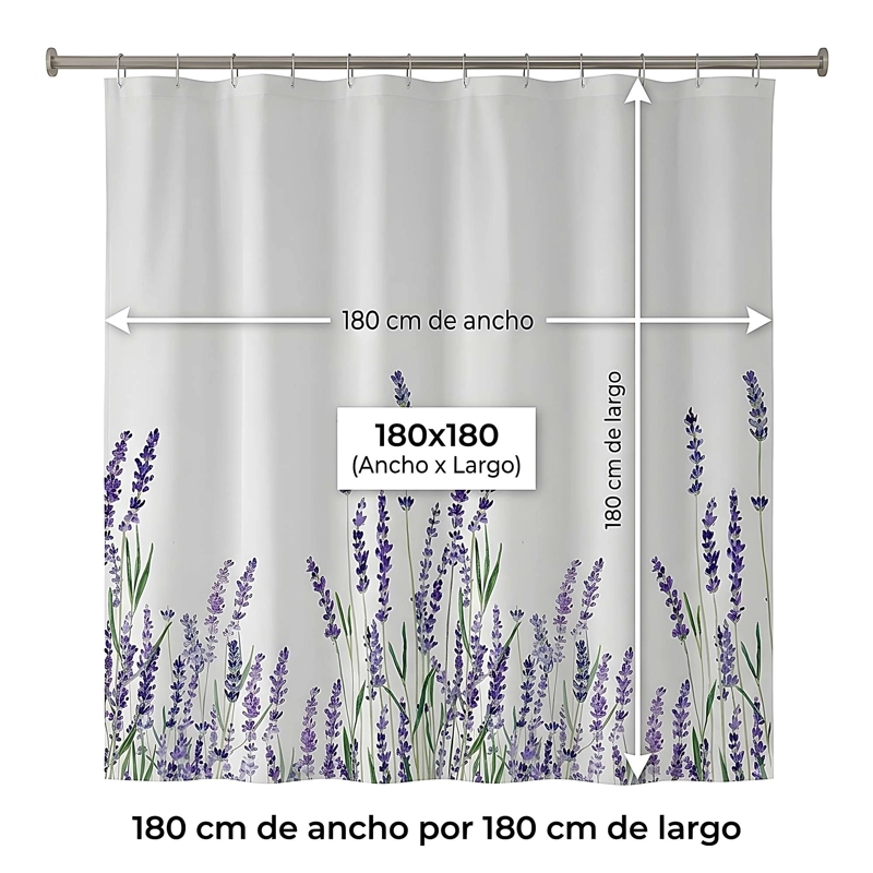 CORTINA DE BAÑO CON FORRO 180X180 CM CB19 - 2