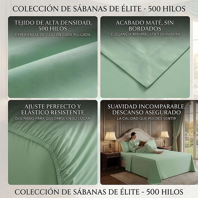 JUEGO DE SABANAS DE 500 HILOS 1,5 PLAZA W1 - 4