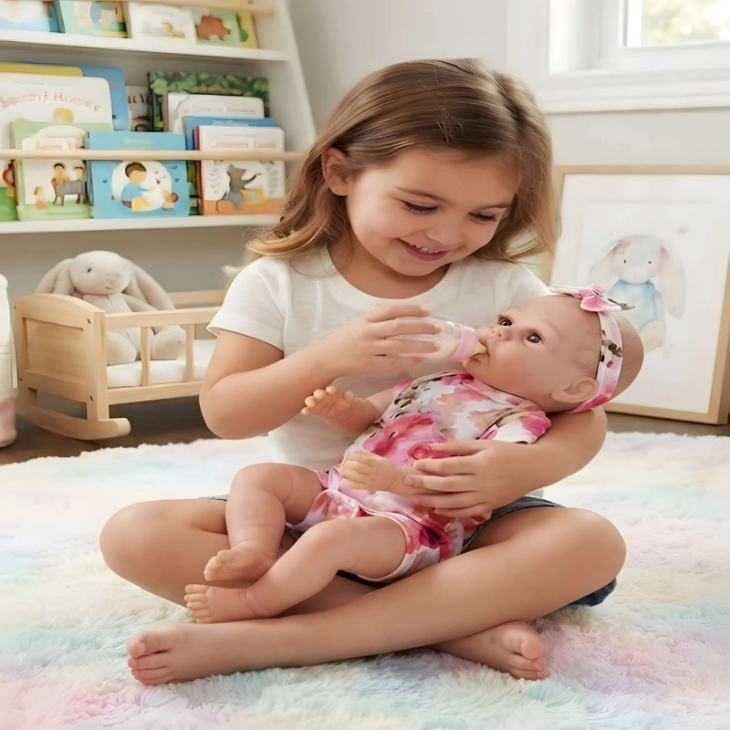 MUÑECA REBORN PELONA COLOR ROSADO 55CM - 1