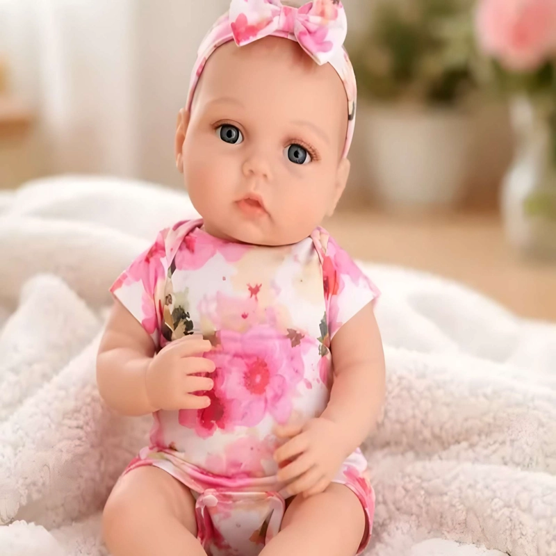 MUÑECA REBORN PELONA COLOR ROSADO 55CM - 2
