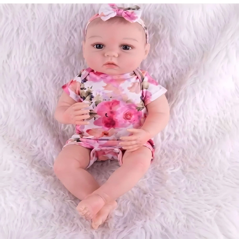 MUÑECA REBORN PELONA COLOR ROSADO 55CM - 4