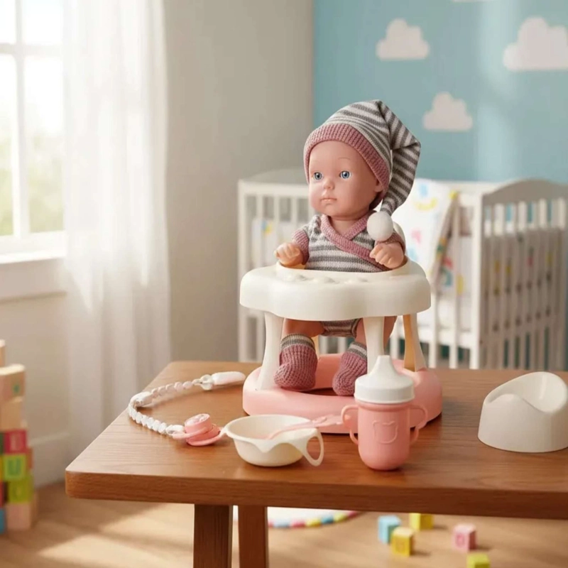 MUÑECA CON SILLA DE COMER DE 23CM - 3