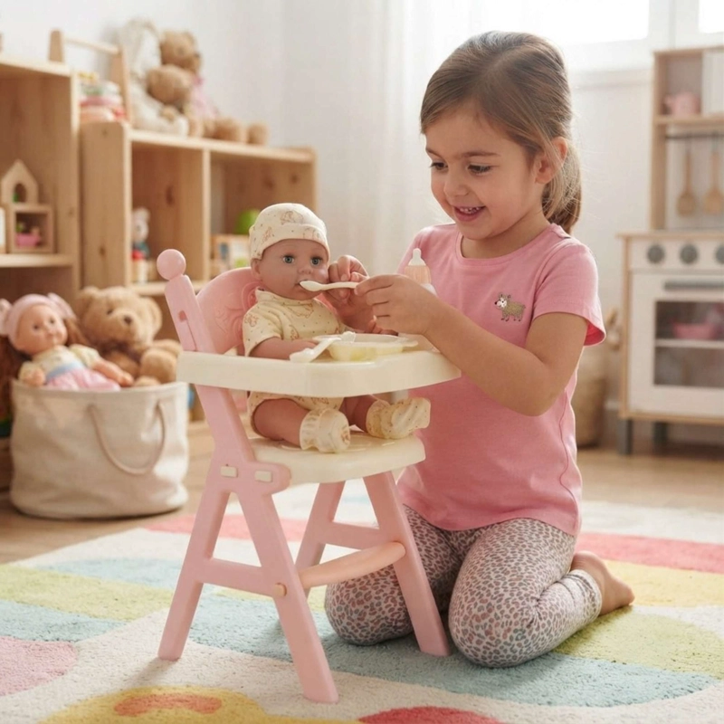 MUÑECA CON SILLA ALTA 49CM - 1