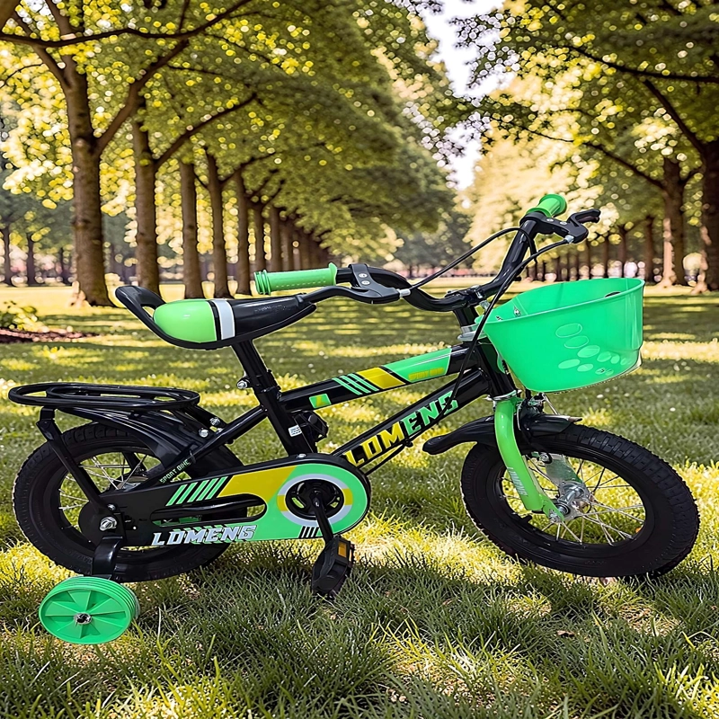 BICICLETA DE NIÑOS ARO 14 CON RUEDITAS COLOR VERDE - 1