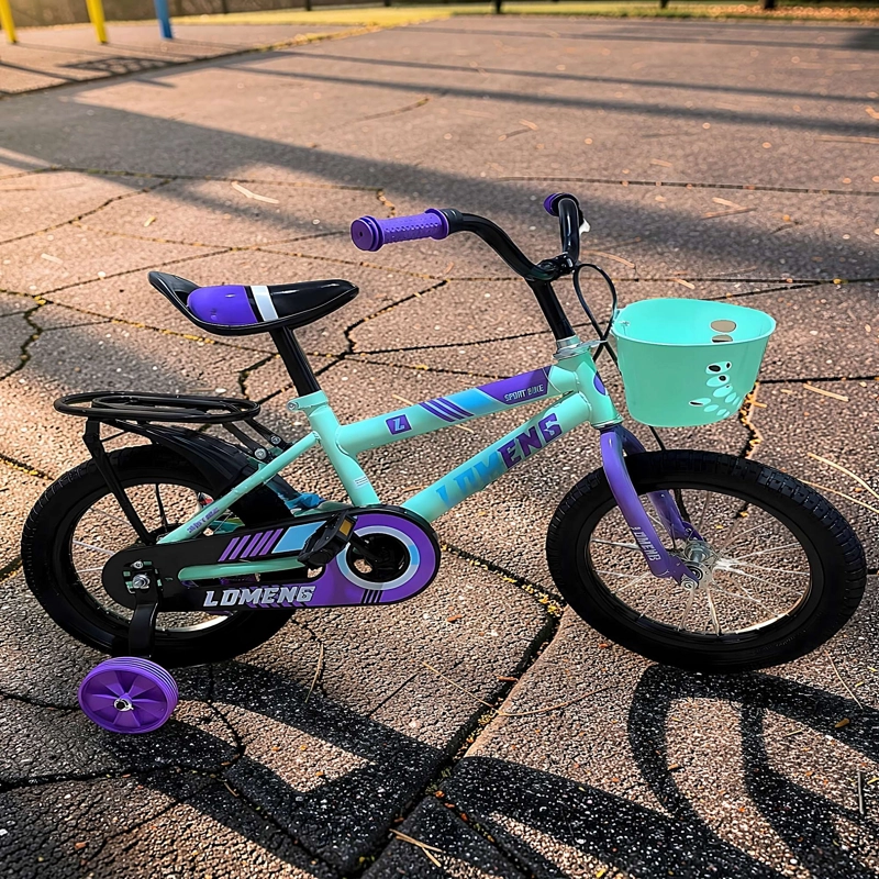 BICICLETA DE NIÑOS ARO 14 CON RUEDITAS COLOR VERDE AGUA - 1