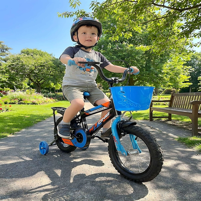 BICICLETA DE NIÑOS ARO 12 CON RUEDITAS COLOR AZUL CELESTE - 2