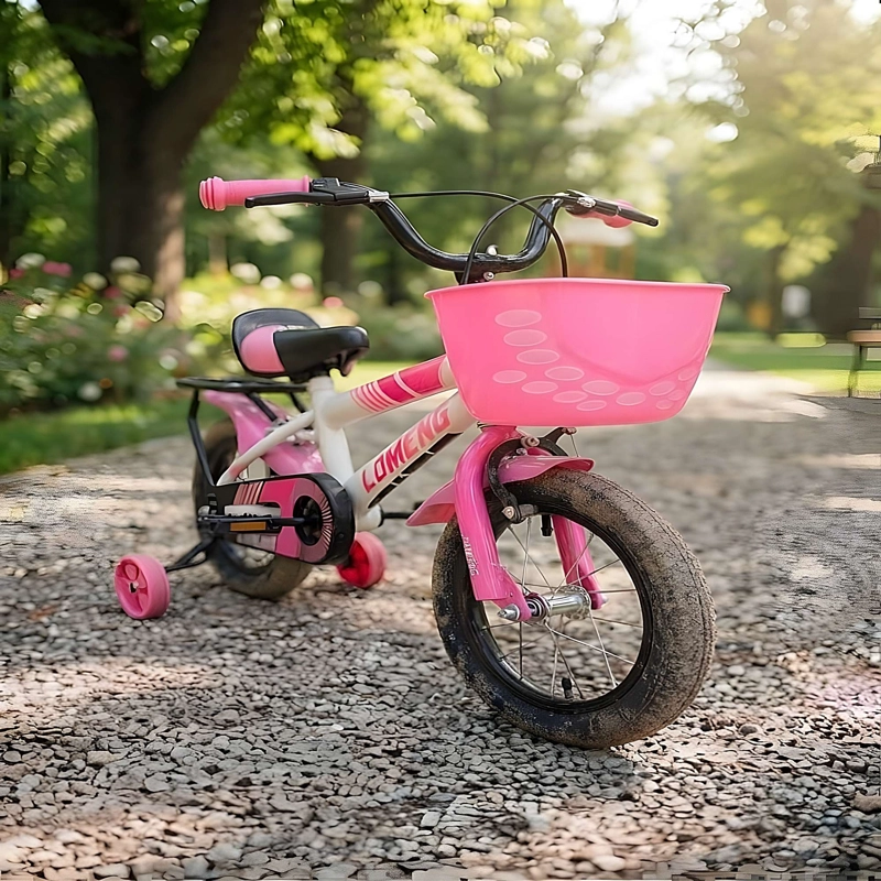BICICLETA DE NIÑOS ARO 12 CON RUEDITAS COLOR ROSADO - 4