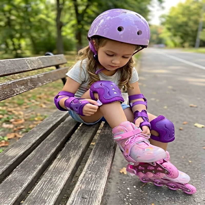KIT  DE PATINES CON CASCO Y PROTECCIONES TALLA M (33-37) ROSADO - 2