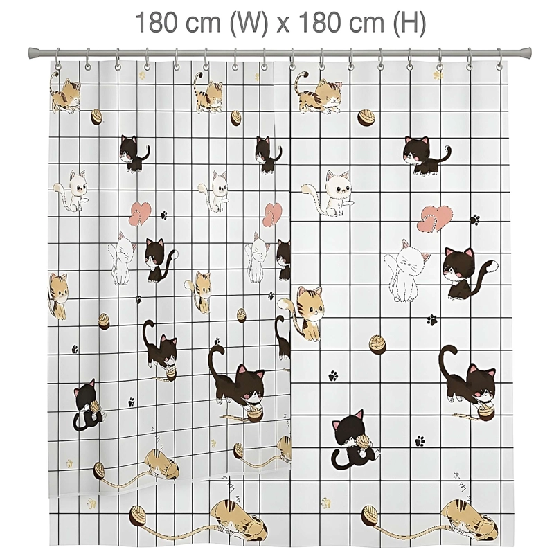 CORTINA DE BAÑO CON FORRO 180X180 CM CB27 - 2