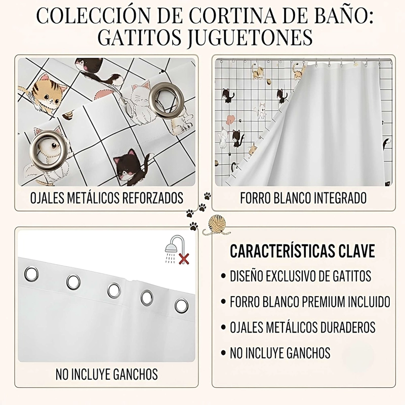 CORTINA DE BAÑO CON FORRO 180X180 CM CB27 - 4