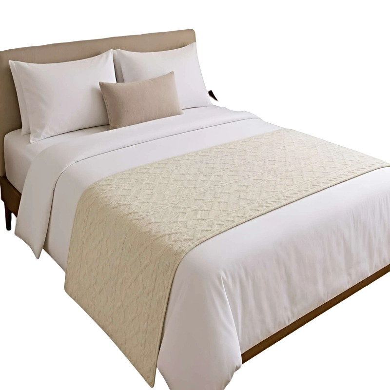 PIECERA DECORATIVA TEXTURIZADA 70X220 CM BEIGE - 3