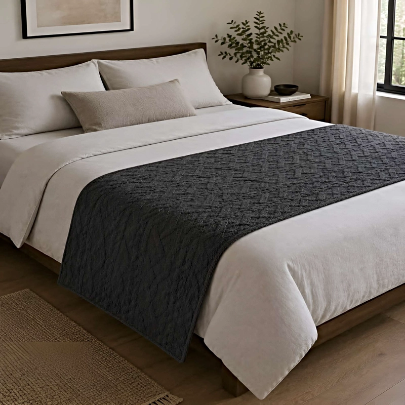 PIECERA DECORATIVA TEXTURIZADA 70X220 CM GRIS - 1