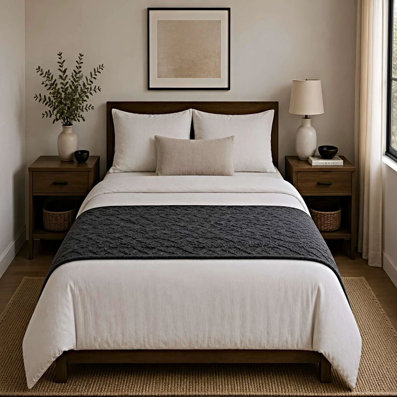 PIECERA DECORATIVA TEXTURIZADA 70X220 CM GRIS - 2
