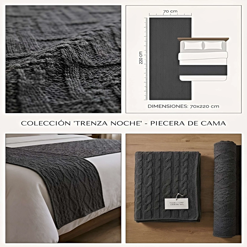 PIECERA DECORATIVA TEXTURIZADA 70X220 CM GRIS - 4